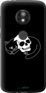 Силіконовий чехол Із зображенням кота та черепа для Motorola Moto E5 Play - 6491u-1429 изображение 