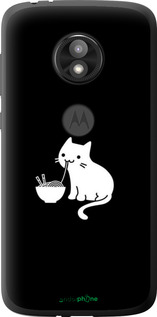 Силіконовий чехол Милий кіт на чорному фоні для Motorola Moto E5 Play - 6528u-1429 изображение 