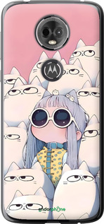 Силиконовый чехол Малышка с котами для Motorola Moto E5 Plus - 6295u-1412 изображение 