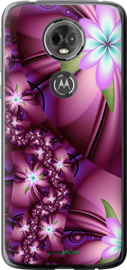 

Силіконовий чохол "Квіткова мозаїка" для Motorola Moto E5 Plus, Рожевий