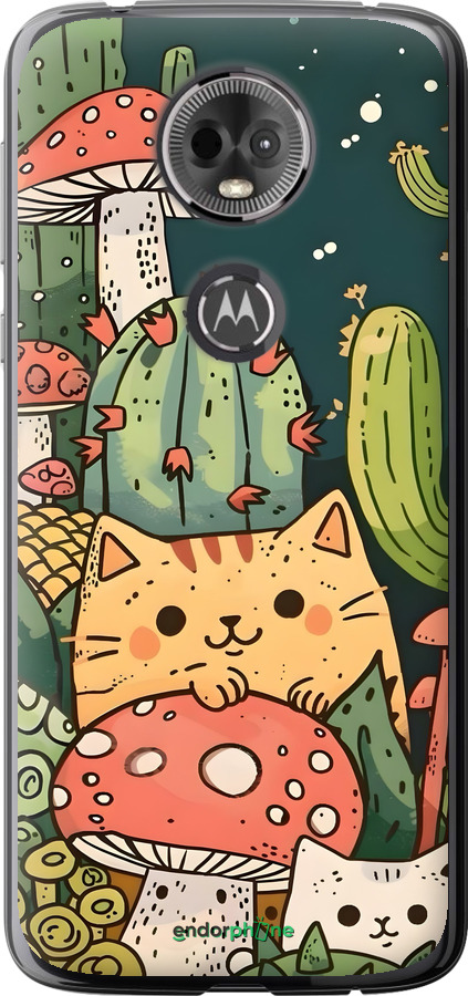Силіконовий чехол Коти гриби для Motorola Moto E5 Plus - 6321u-1412 изображение 