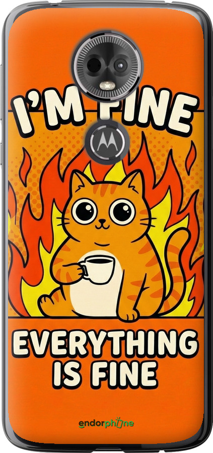 Силиконовый чехол Funny Cat для Motorola Moto E5 Plus - 6786u-1412 изображение 