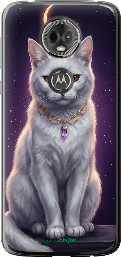 Силіконовий чехол Mystic White Cat Gothic Dark Purple Gold для Motorola Moto E5 Plus - 6805u-1412 изображение 