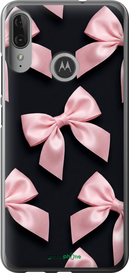 Силиконовый чехол Coquette Ribbons Dark Coquette для Motorola Moto E6 Plus - 6767u-1780 изображение 