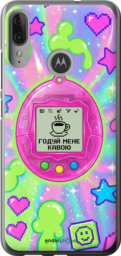 Силіконовий чехол Y2K Aesthetic Retro Pet: Годуй мене кавою для Motorola Moto E6 Plus - 6784u-1780 изображение 