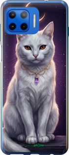 Силиконовый чехол Mystic White Cat Gothic Dark Purple Gold для Motorola Moto G Plus - 6805u-2202 изображение 