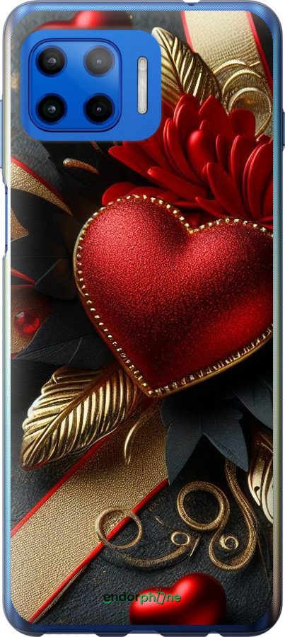 Силиконовый чехол Сердечки v2 для Motorola Moto G Plus - 5832u-2202 изображение 