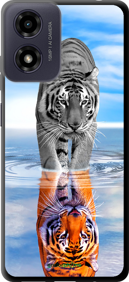 TPU чехол Тигр для Motorola Moto E14 - 6016b-3848 изображение 