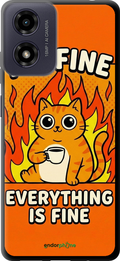 TPU чехол Funny Cat для Motorola Moto E14 - 6786b-3848 изображение 