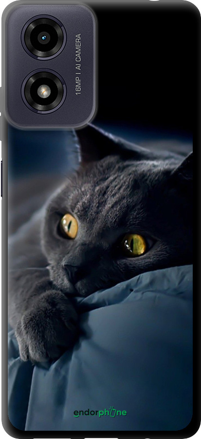 TPU чехол Дымчатый кот для Motorola Moto E14 - 825b-3848 изображение 