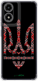 Силикон с усиленными углами чехол Герб - вышиванка на черном фоне для Motorola Moto G24 - 1196sp-3659 изображение 