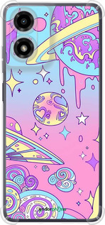Силикон с усиленными углами чехол Розовая галактика для Motorola Moto G24 - 4146sp-3659 изображение 