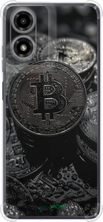 Силикон с усиленными углами чехол Black Bitcoin для Motorola Moto G24 - 6090sp-3659 изображение 