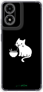 Силикон с усиленными углами чехол С милым котом на черном фоне для Motorola Moto G24 - 6528sp-3659 изображение 