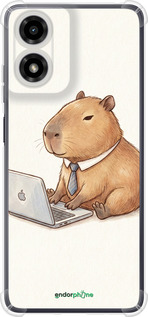 Силикон с усиленными углами чехол Funny Capybara CEO Working для Motorola Moto G24 - 6777sp-3659 изображение 