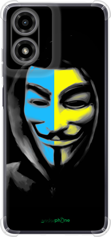 Силикон с усиленными углами чехол Украинский анонимус для Motorola Moto G24 - 1062sp-3659 изображение 