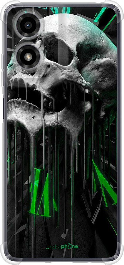 Силикон с усиленными углами чехол Череп-часы для Motorola Moto G24 - 4100sp-3659 изображение 