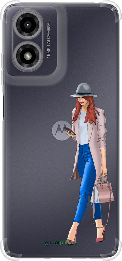 Силикон с усиленными углами чехол Девушка 1 для Motorola Moto G24 - 4751sp-3659 изображение 