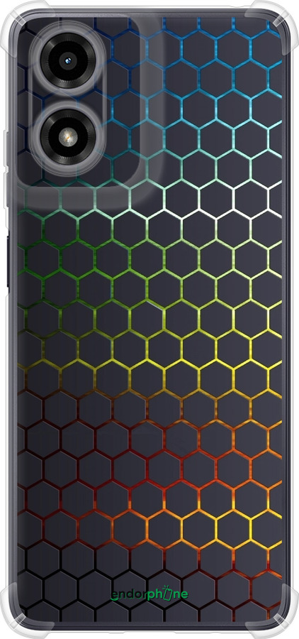 Силикон с усиленными углами чехол Переливающиеся соты для Motorola Moto G24 - 498sp-3659 изображение 