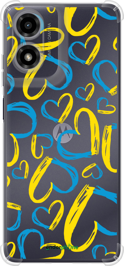Силикон с усиленными углами чехол Сердца UA для Motorola Moto G24 - 5292sp-3659 изображение 