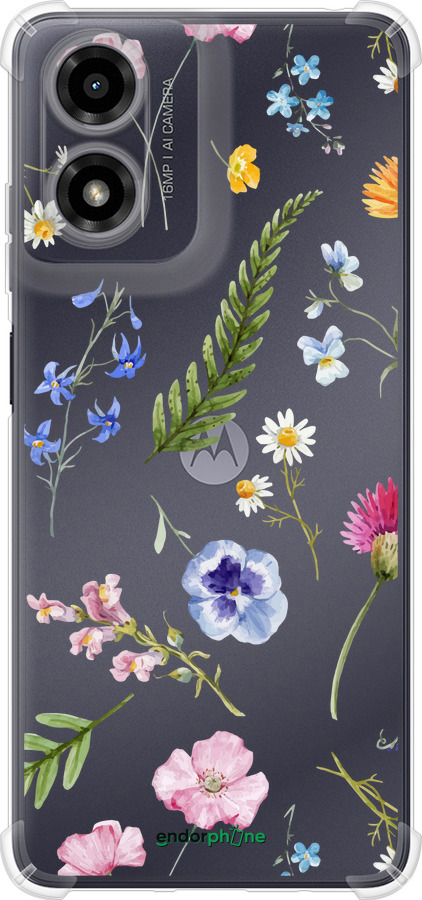 Силикон с усиленными углами чехол Цветочный фон v2 для Motorola Moto G24 - 5472sp-3659 изображение 