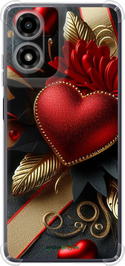 Силикон с усиленными углами чехол Сердечки v2 для Motorola Moto G24 - 5832sp-3659 изображение 