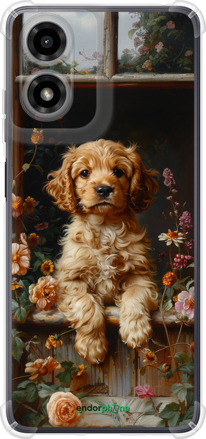 Силикон с усиленными углами чехол Щенок cocker spaniel для Motorola Moto G24 - 6136sp-3659 изображение 