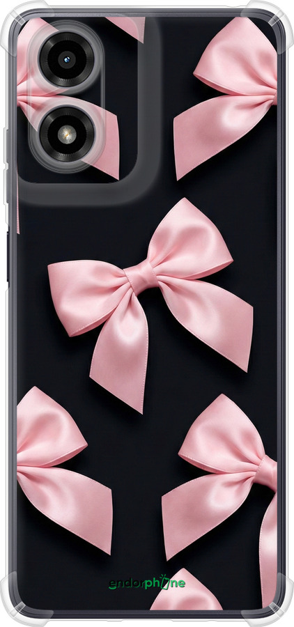 Силикон с усиленными углами чехол Coquette Ribbons Dark Coquette для Motorola Moto G24 - 6767sp-3659 изображение 