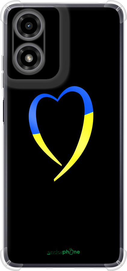 Силикон с усиленными углами чехол Жёлто-голубое сердце для Motorola Moto G24 - 885sp-3659 изображение 