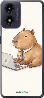 Силіконовий чехол Funny Capybara CEO Working для Motorola Moto G04 - 6777u-3747 изображение 