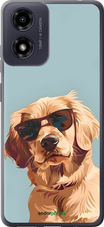 Силіконовий чехол Пес в очках для Motorola Moto G04s - 6381u-3865 изображение 