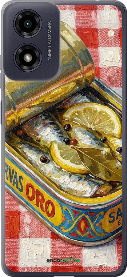 Силиконовый чехол Vintage Sardine Tin Phone для Motorola Moto G04 - 6772u-3747 изображение 