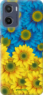 Силиконовый чехол Жёлто-голубые цветы для Motorola Moto G05 - 1048u-3949 изображение 