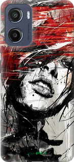 Силиконовый чехол Лицо девушки для Motorola Moto E15 - 1162u-4147 изображение 