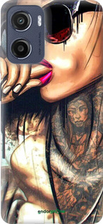 Силиконовый чехол Девушка в тату для Motorola Moto E15 - 4001u-4147 изображение 