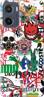 Силиконовый чехол Many different logos для Motorola Moto E15 - 4022u-4147 изображение 