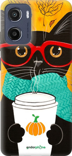 Силиконовый чехол Осенний кот для Motorola Moto E15 - 4026u-4147 изображение 