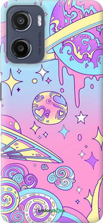 Силиконовый чехол Розовая галактика для Motorola Moto E15 - 4146u-4147 изображение 