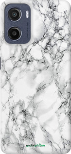 Силиконовый чехол Мрамор белый для Motorola Moto E15 - 4480u-4147 изображение 