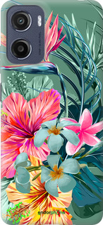 Силиконовый чехол Тропические цветы v1 для Motorola Moto E15 - 4667u-4147 изображение 
