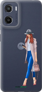 Силиконовый чехол Девушка 1 для Motorola Moto E15 - 4751u-4147 изображение 