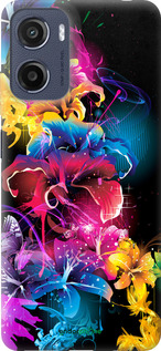 Силиконовый чехол Абстрактные цветы для Motorola Moto E15 - 511u-4147 изображение 