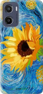 Силиконовый чехол Цветы желто-голубые для Motorola Moto E15 - 5308u-4147 изображение 