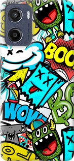 Силиконовый чехол Стикеры v4 для Motorola Moto E15 - 5508u-4147 изображение 