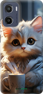 Силіконовий чехол Білий кіт для Motorola Moto E15 - 5646u-4147 изображение 