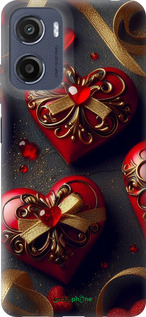 Силиконовый чехол Сердечки v4 для Motorola Moto E15 - 5834u-4147 изображение 