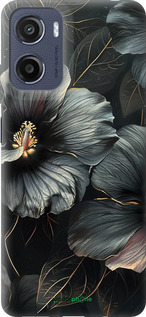 Силиконовый чехол Черные цветы для Motorola Moto E15 - 6031u-4147 изображение 