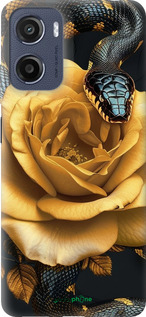 Силиконовый чехол Black snake and golden rose для Motorola Moto G05 - 6068u-3949 изображение 