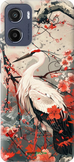 Силиконовый чехол Аист в цвету сакуры для Motorola Moto E15 - 6109u-4147 изображение 