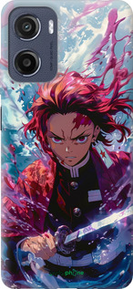 Силиконовый чехол Танджиро Камадо: Клинок рассекающий демонов для Motorola Moto E15 - 6111u-4147 изображение 